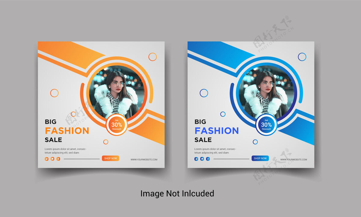 销售时尚销售instagram社交媒体贴横幅促销购物模板