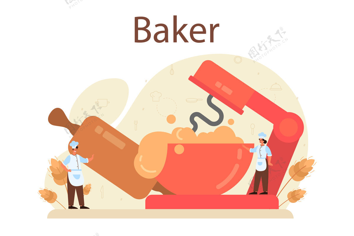 商店穿制服的厨师在烤面包职业烘焙面包