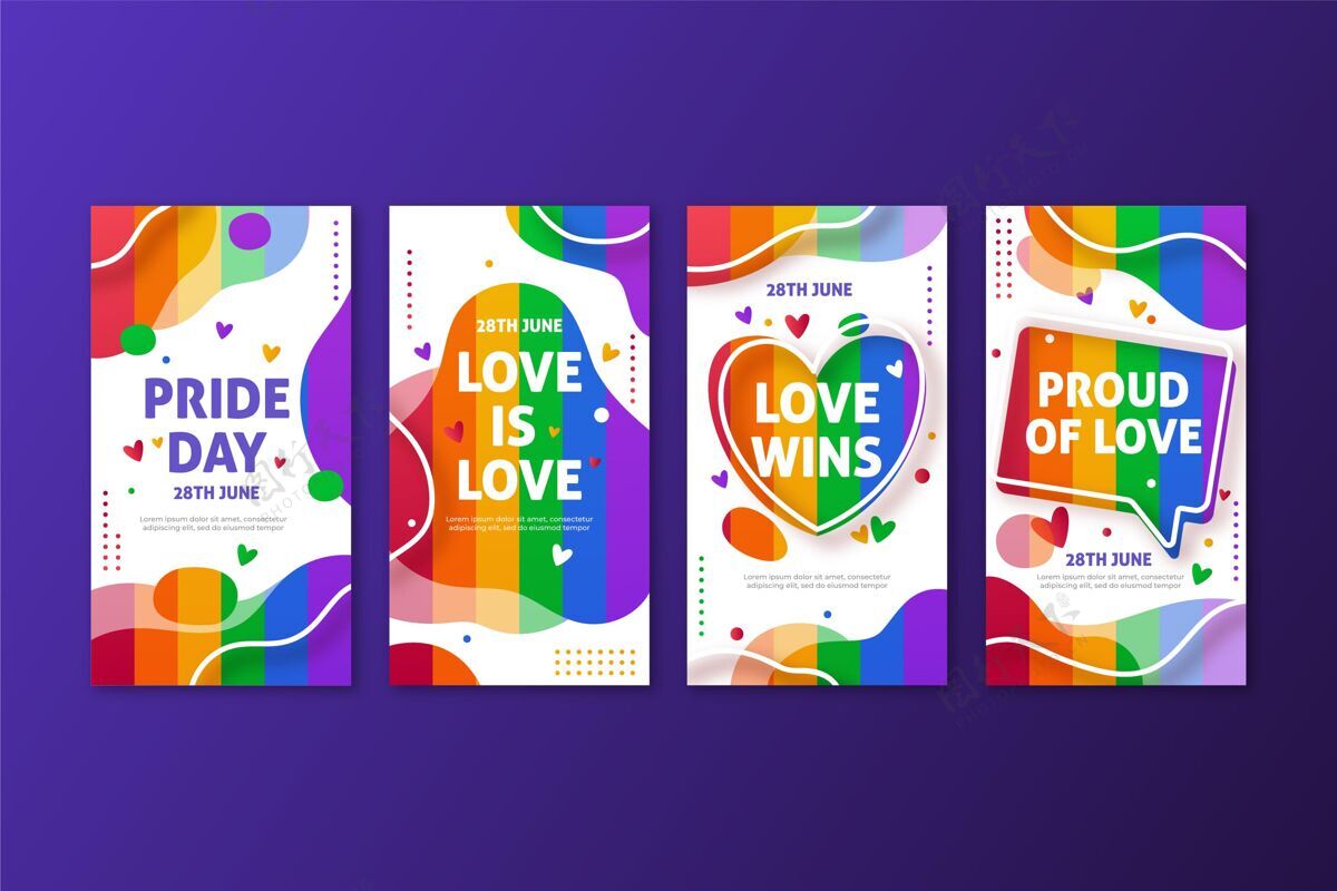 同性恋梯度骄傲日instagram故事集同性恋设置旗帜