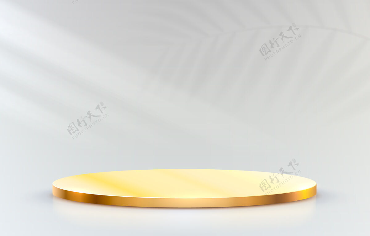 平台灰色背景上的金色舞台领奖台仪式节日产品
