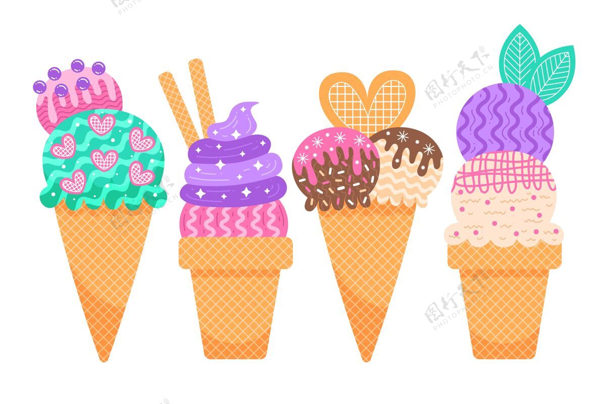 美味扁平冰淇淋系列套餐冰淇淋食品