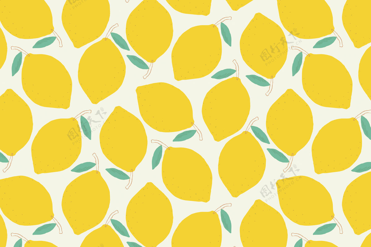 水果图案无缝柠檬图案粉彩背景背景柠檬食物