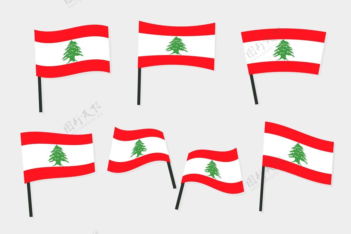 民族平面设计黎巴嫩国旗收集包装爱国平面设计
