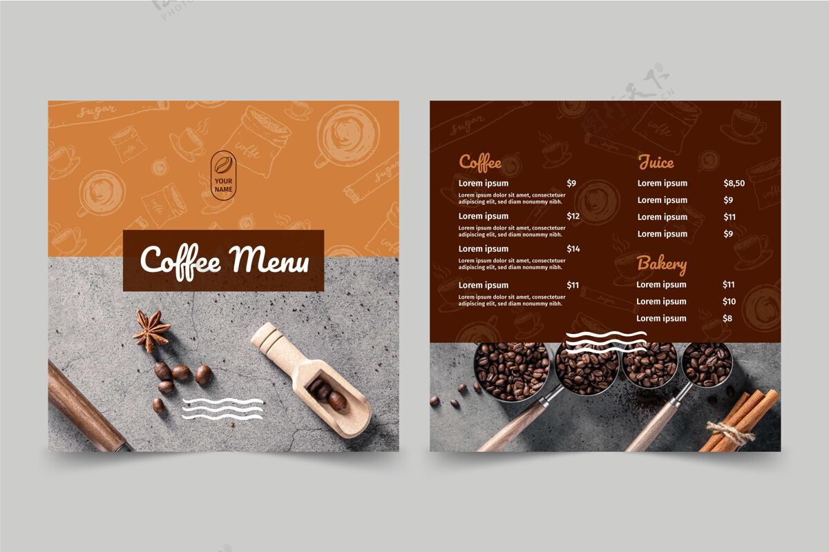 咖啡咖啡店菜单随时打印咖啡店菜单设计