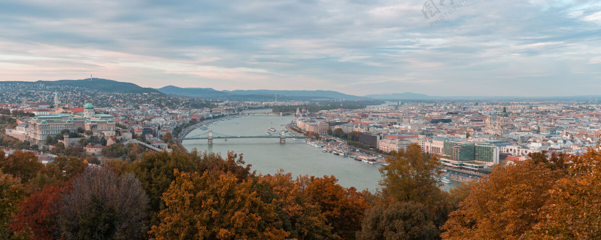 布达佩斯匈牙利布达佩斯市全景大河流旅游