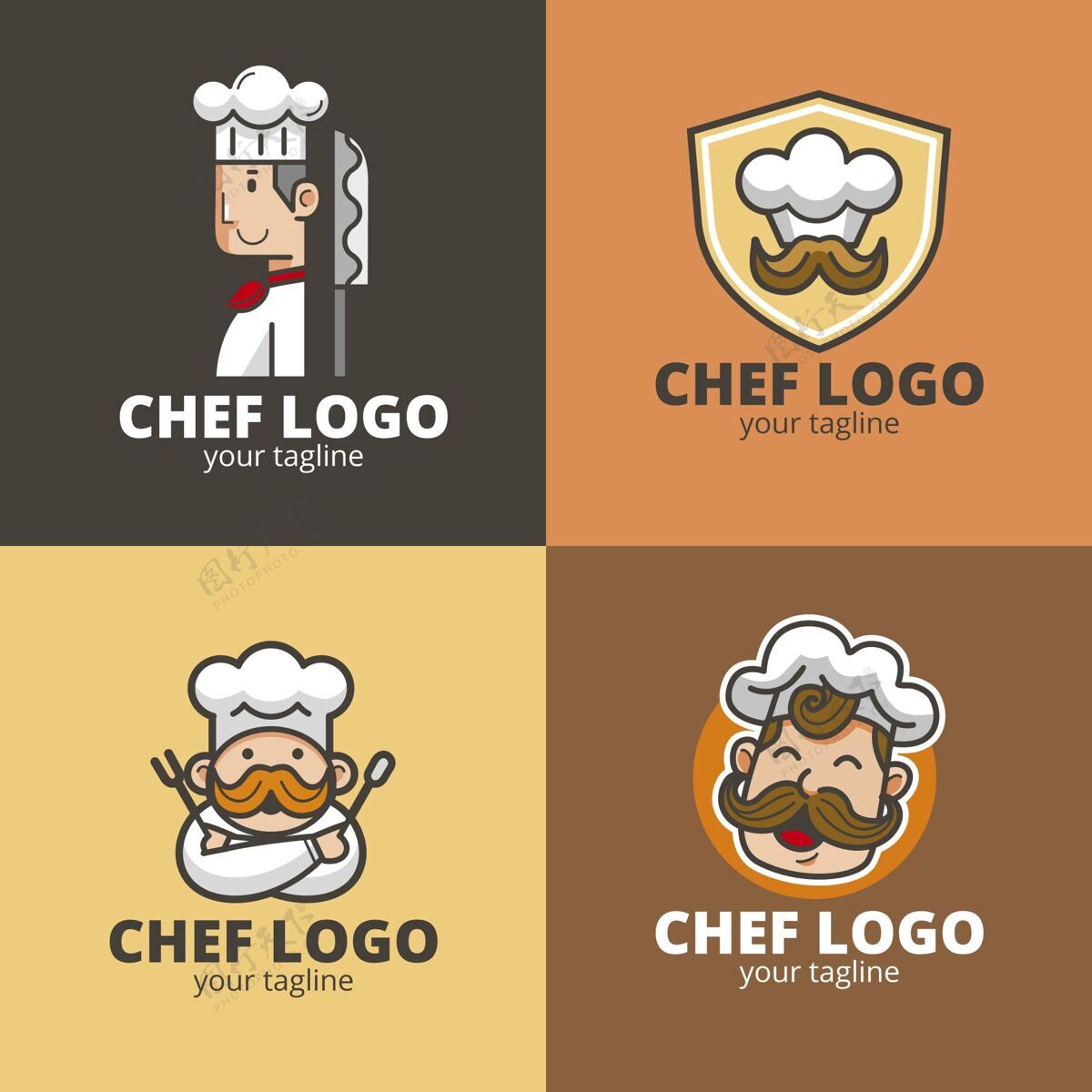 企业标识平面设计厨师标志收集标识模板标志品牌