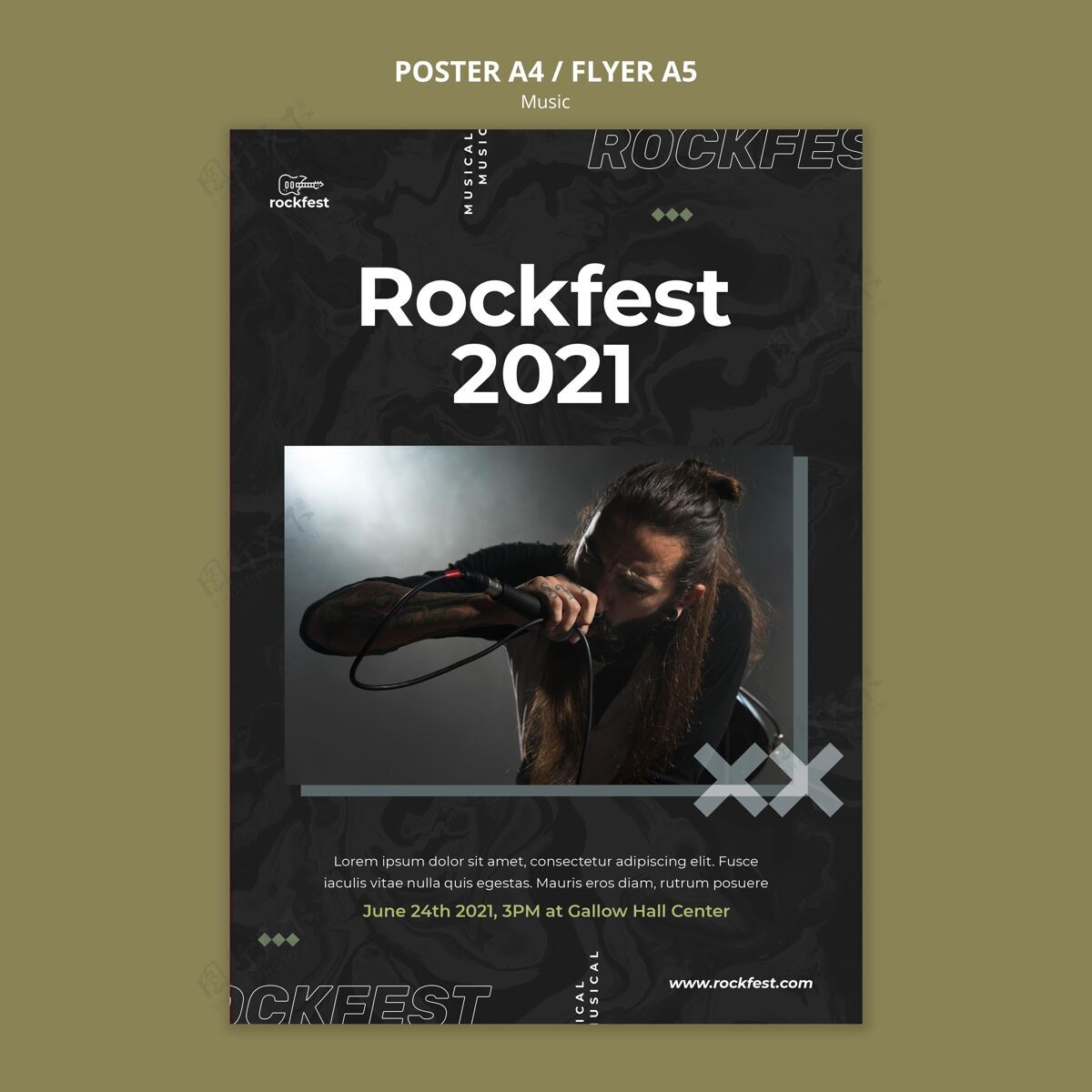 印刷模板Rockfest2021？海报模板海报音乐传单