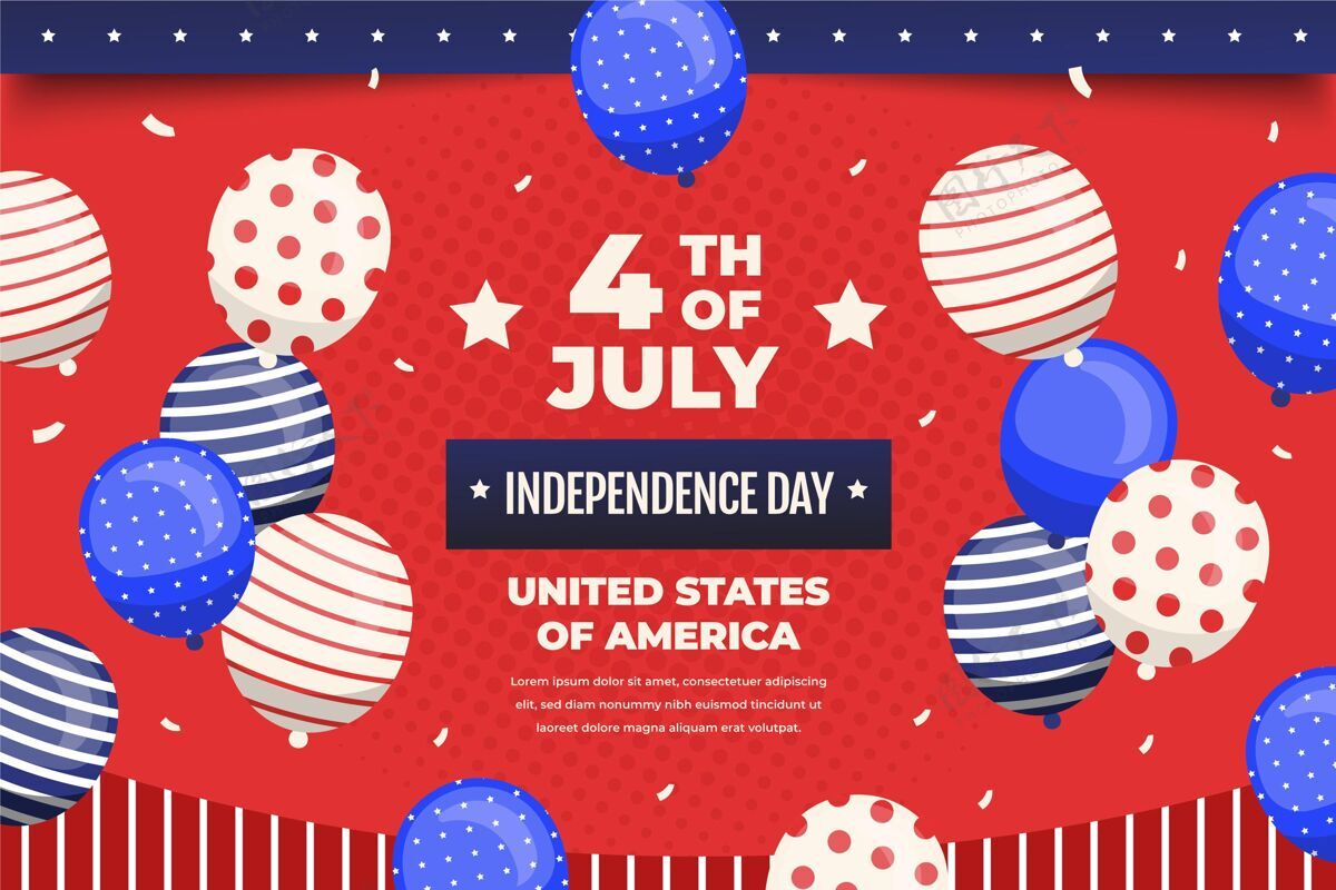 独立日背景七月四日-独立日气球背景墙纸美国独立日