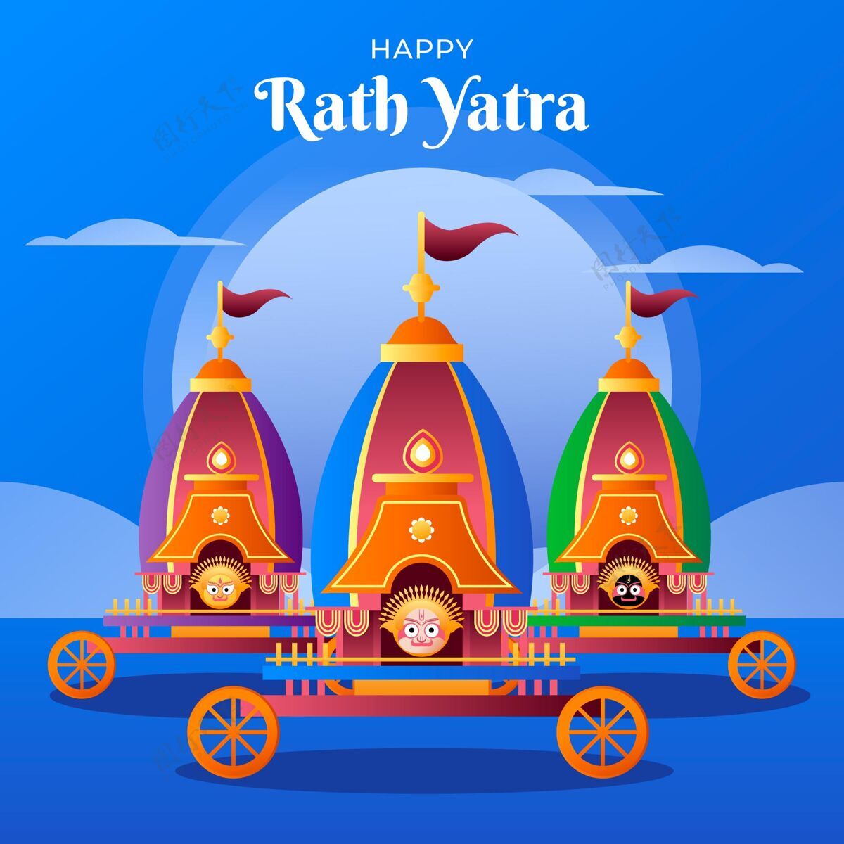 事件Gradientrathyatra庆祝插画印度教印度教节日梯度