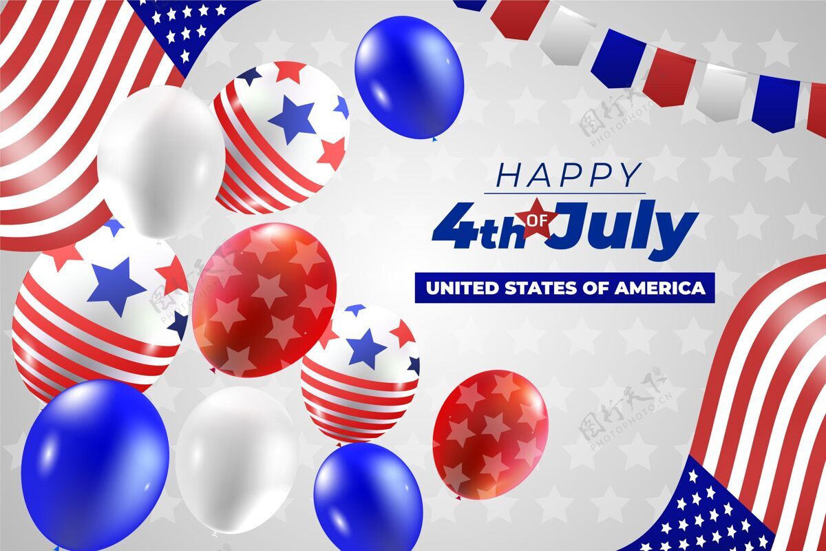 事件七月四日独立日气球背景纪念美国美国