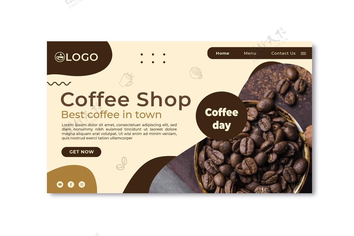 香气咖啡店登录页模板咖啡马克杯网页模板