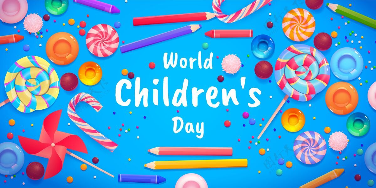 全球卡通世界儿童节背景儿童活动6月1日