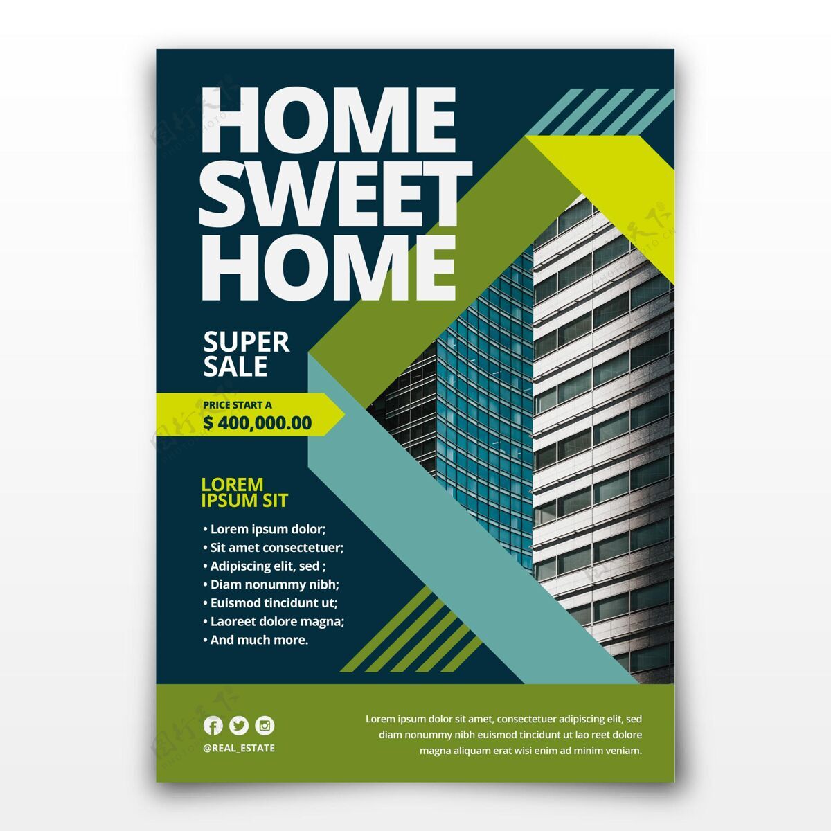 平面设计平面设计房地产海报与照片准备打印房地产物业房地产海报