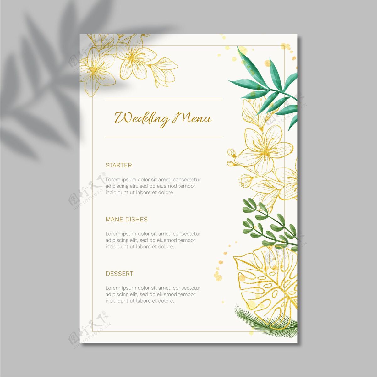 菜单模板花卉婚礼菜单模板设计婚礼模板花卉花卉设计