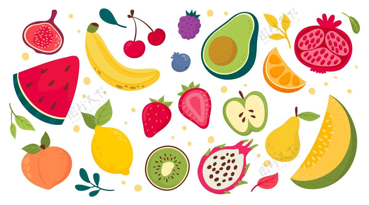 营养手绘水果系列美味分类套装