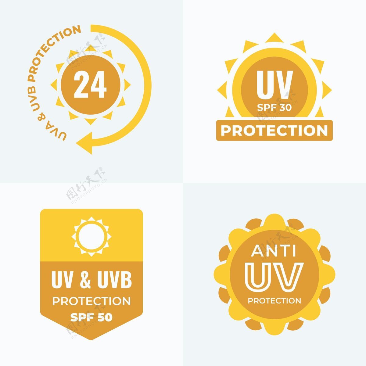 包装平面设计uv徽章系列护理皮肤紫外线