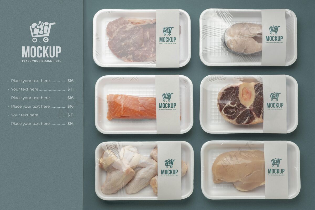 模型冷冻食品与模拟包装安排成分标签饮食