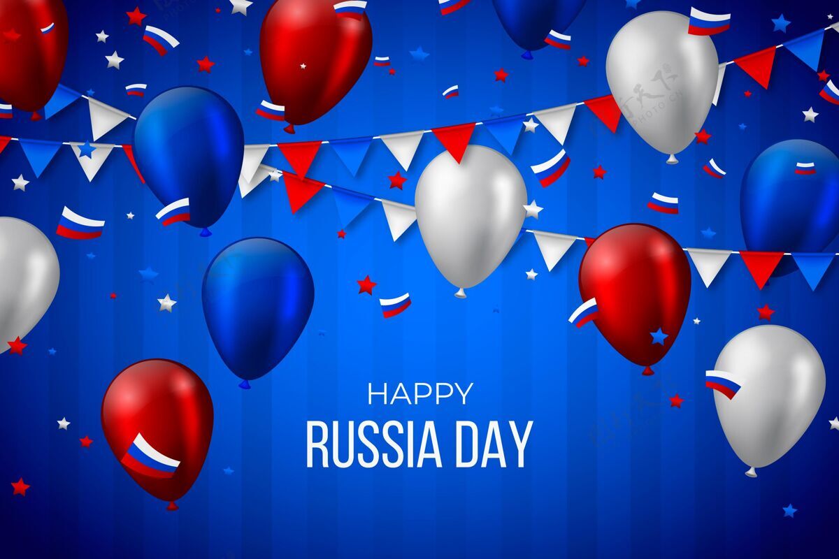 俄罗斯真实的俄罗斯日背景与气球主权事件俄罗斯国旗