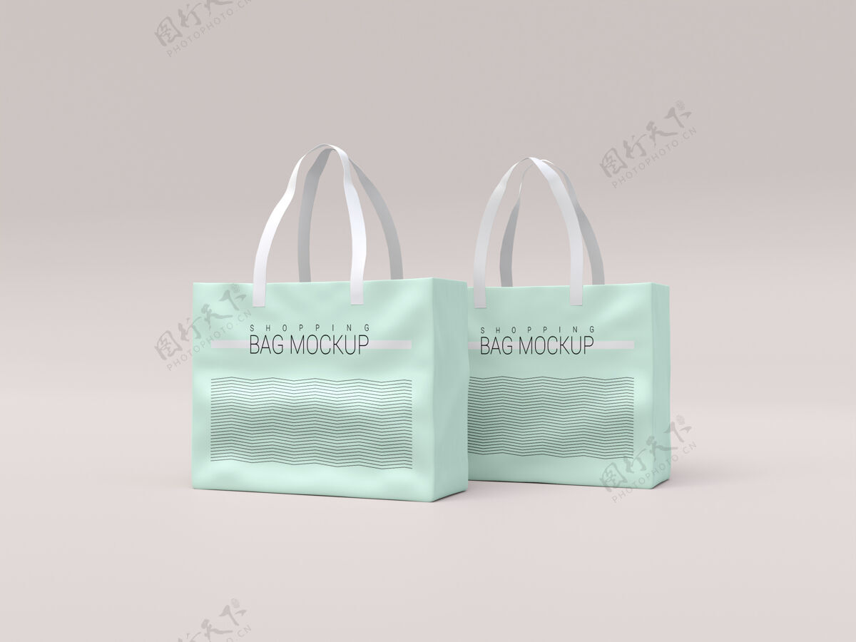 塑料两个购物袋模型购物可定制销售