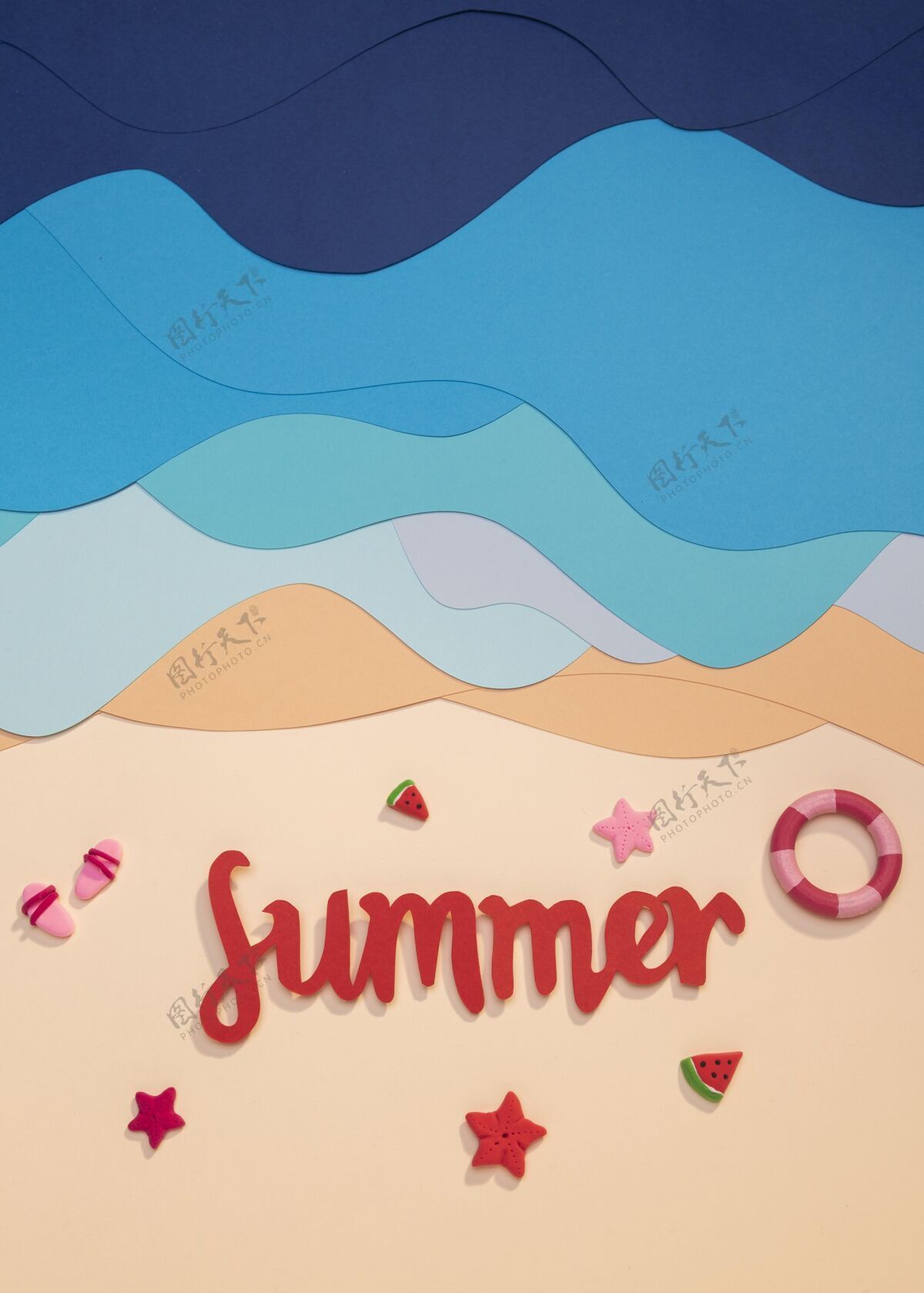 夏天纸做的夏日沙滩作文欢乐大海分类