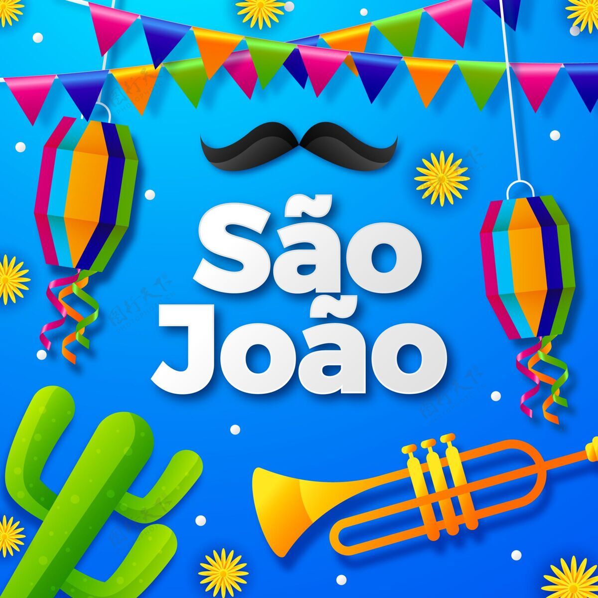 FestadeSaojoao渐变saojoao插图巴西庆典junina节