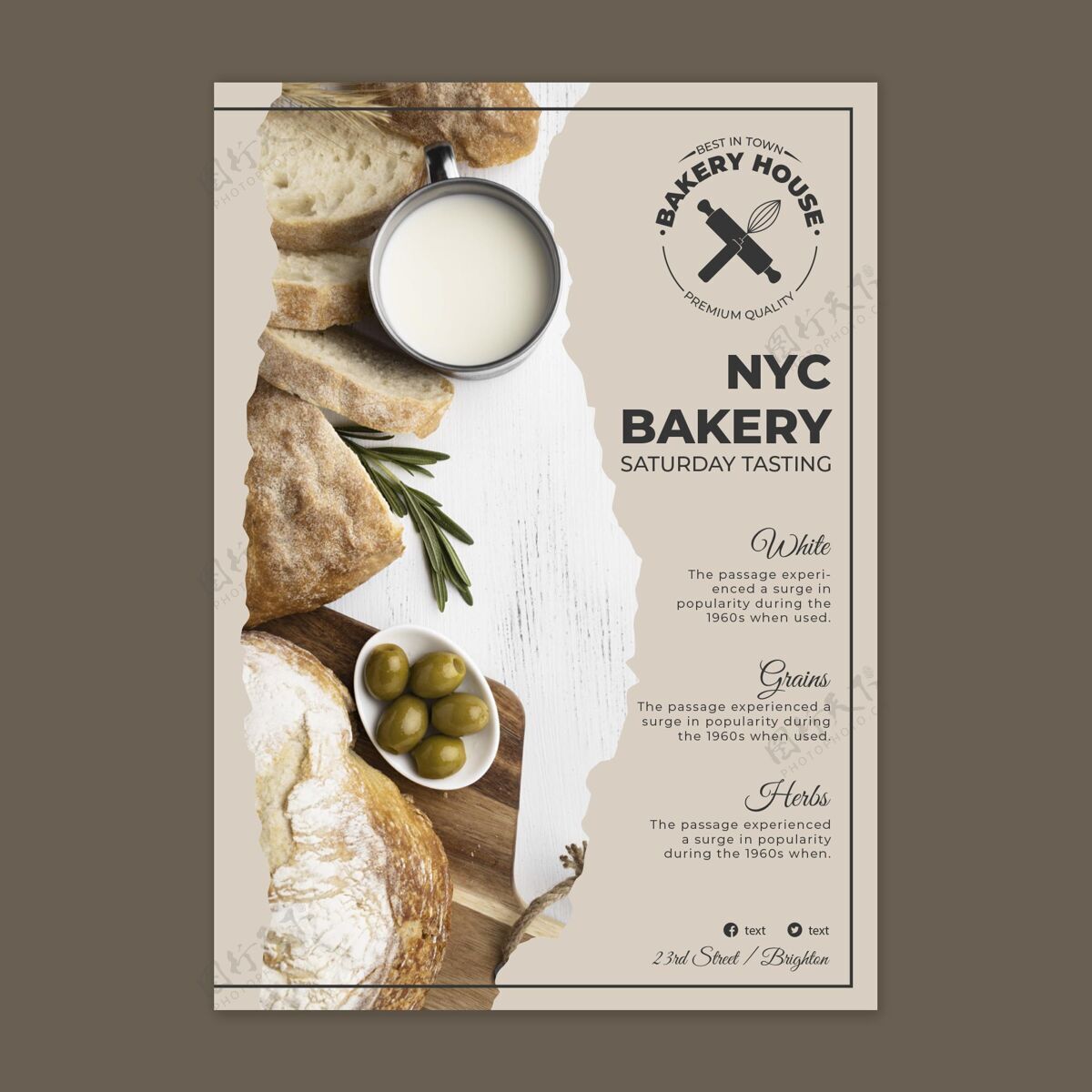 海报面包海报模板与照片食物糕点面包店