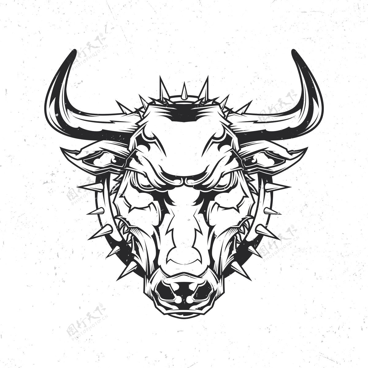 权力带愤怒公牛插图的独立徽章T恤牛自然