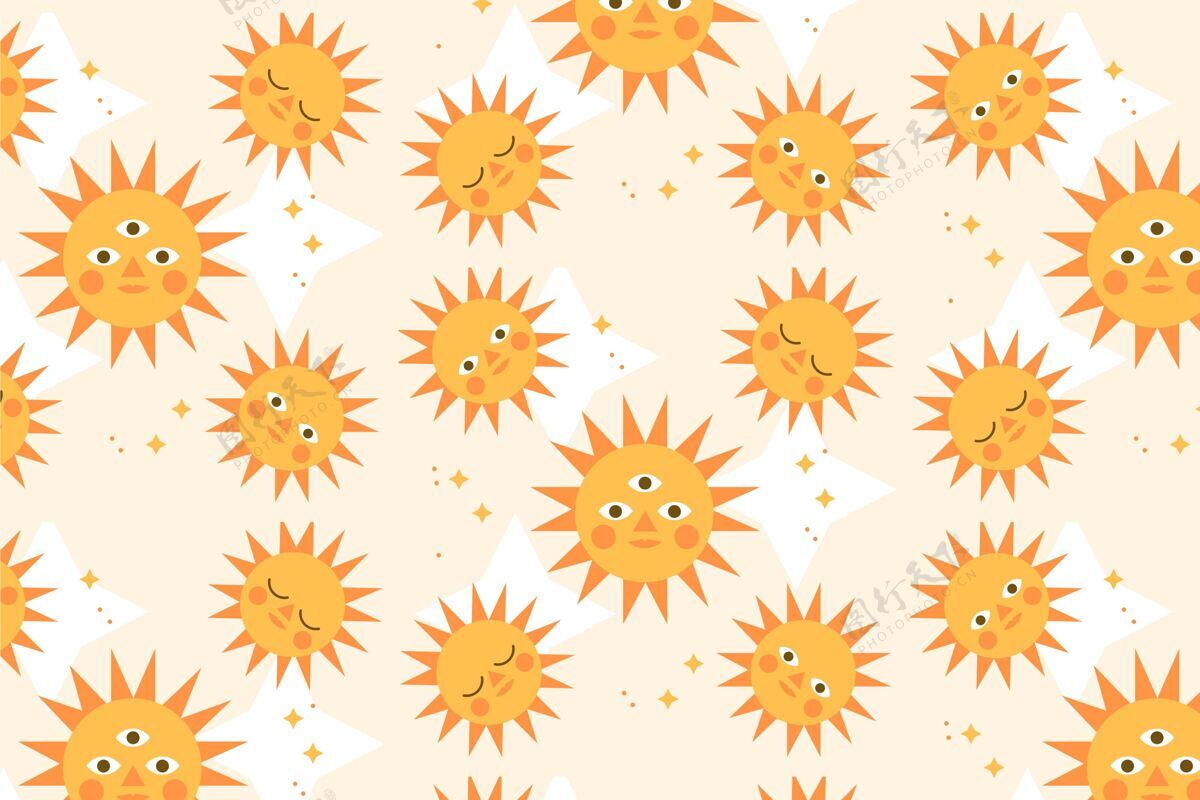 阳光平日图案平面图案设计太阳