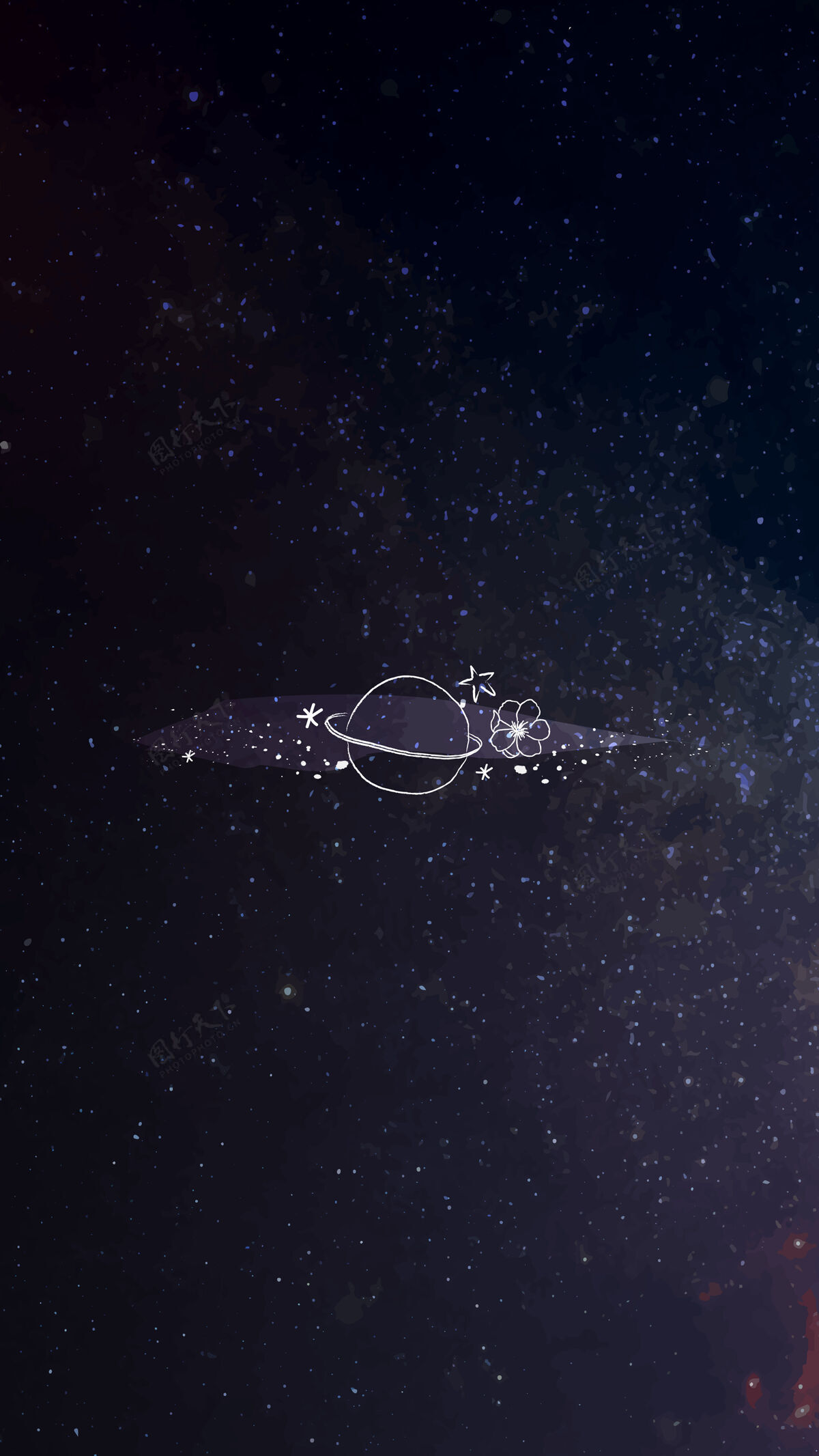 银河系最小线艺术银河手机壁纸设计素描花太阳系