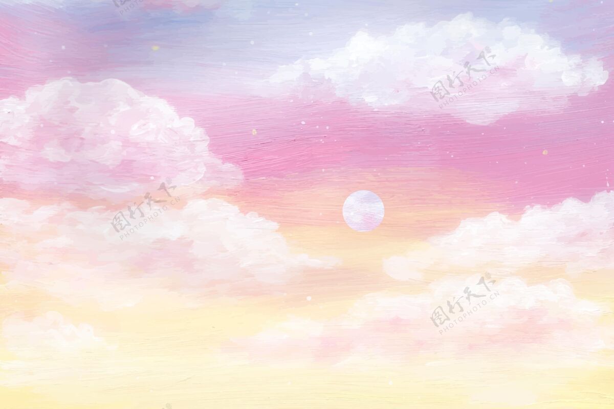 粉彩手绘水彩粉彩天空背景水彩背景背景墙纸