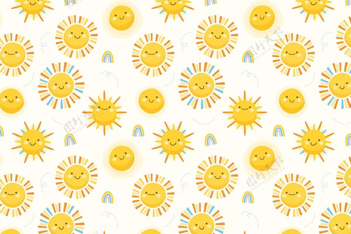墙纸手绘太阳图案手绘太阳图案太阳墙纸