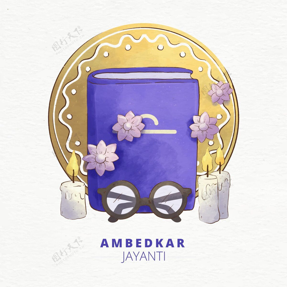 周年纪念水彩画ambedkarjayanti插图印度印度节日