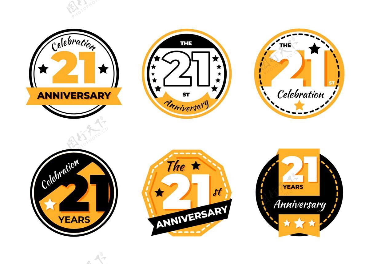 庆典公寓21周年纪念徽章系列年度套装快乐