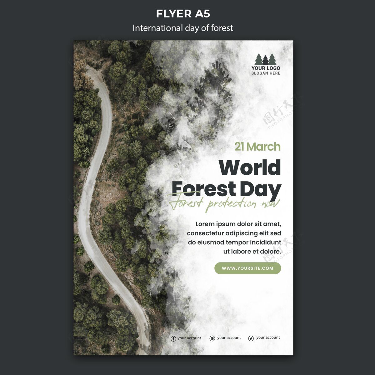 森林世界森林日传单模板传单动物树木