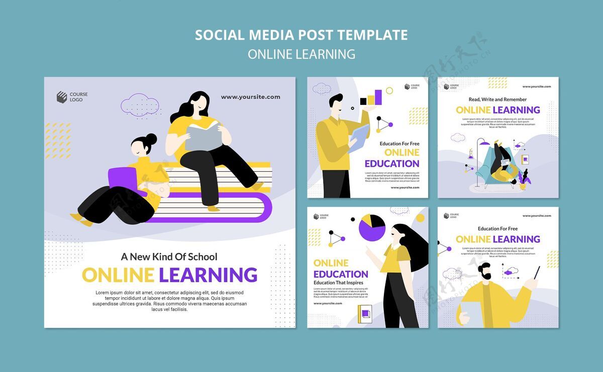 教学E-learninginstagram帖子模板图文并茂Instagram互联网学术