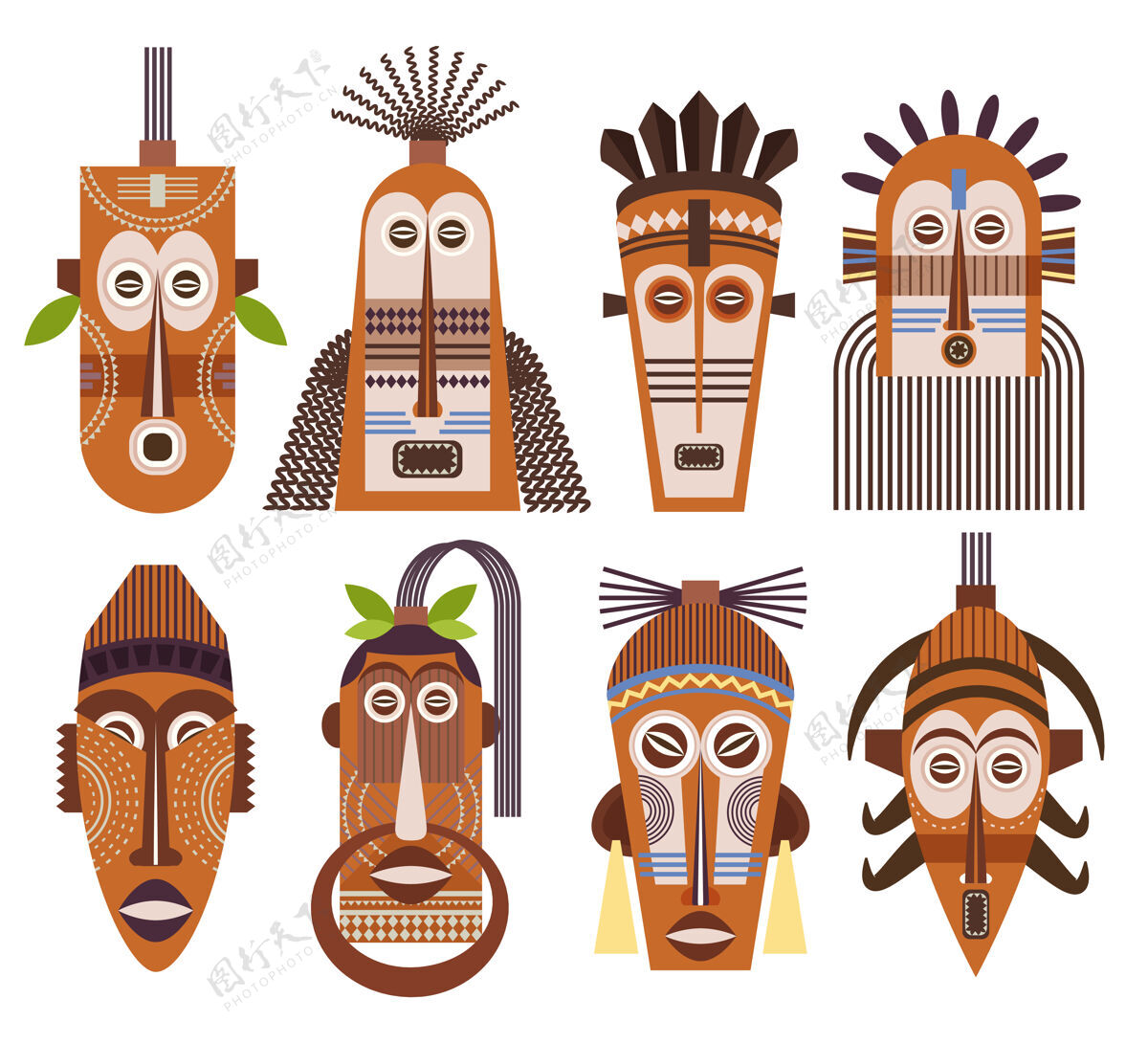 雕像白色的部落面具木材民族旅行