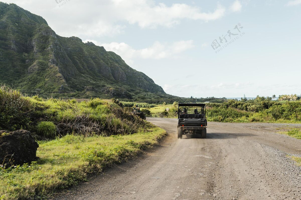 夏威夷群岛夏威夷的吉普车旅游度假汽车吉普车