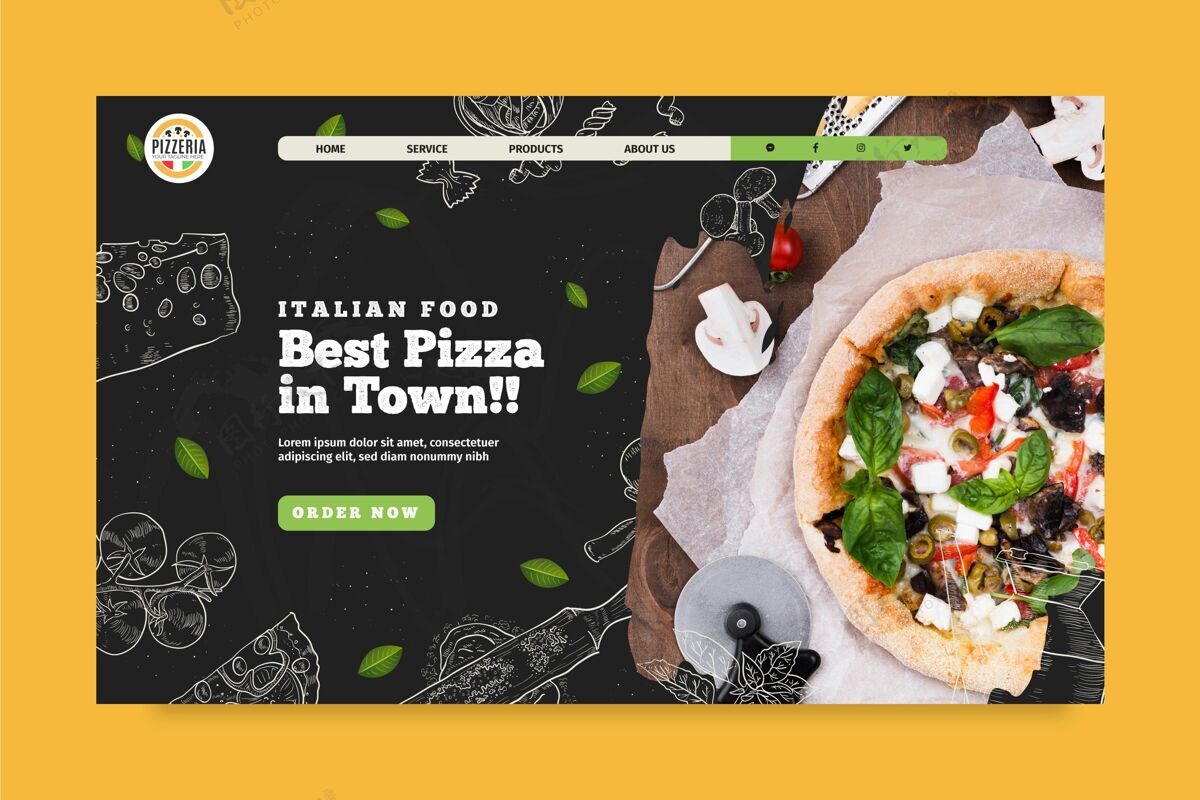 食谱意大利食品登录页模板美味登录页网页模板