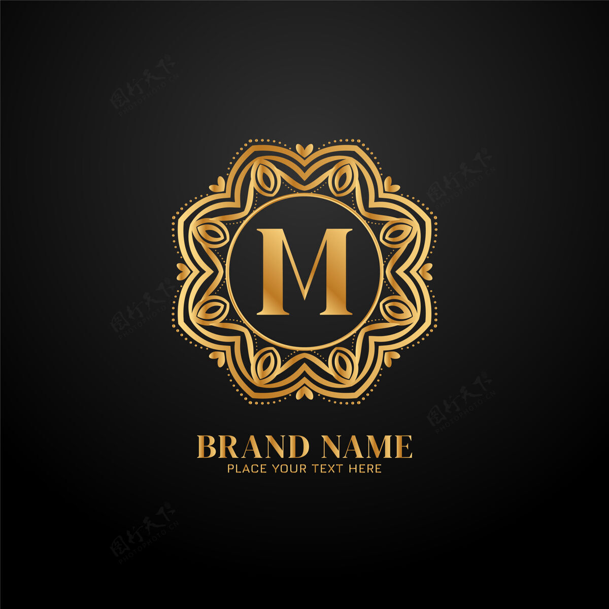 会标字母m豪华品牌标志概念设计decorationLove标识