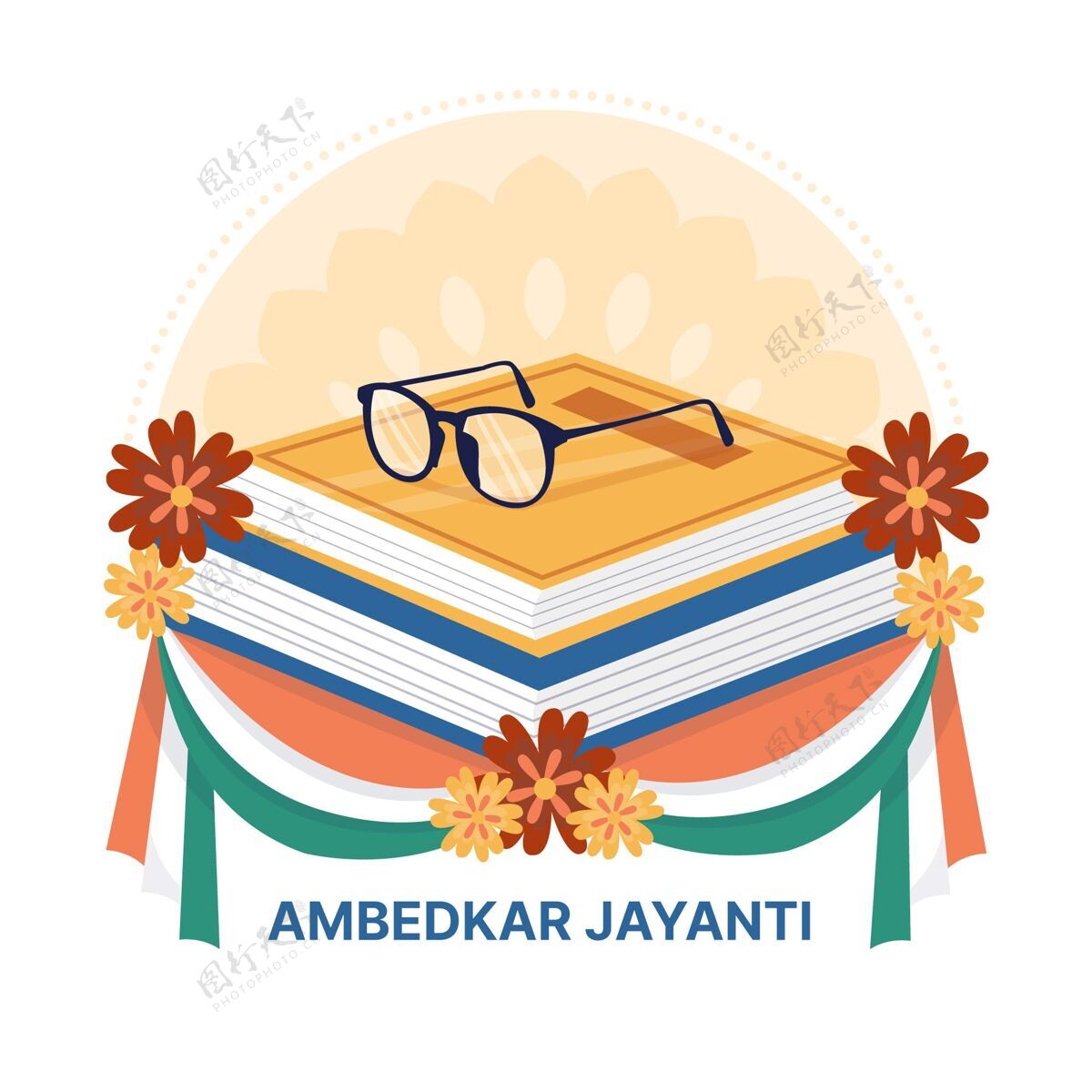 印度手绘ambedkarjayanti插图周年纪念节日纪念