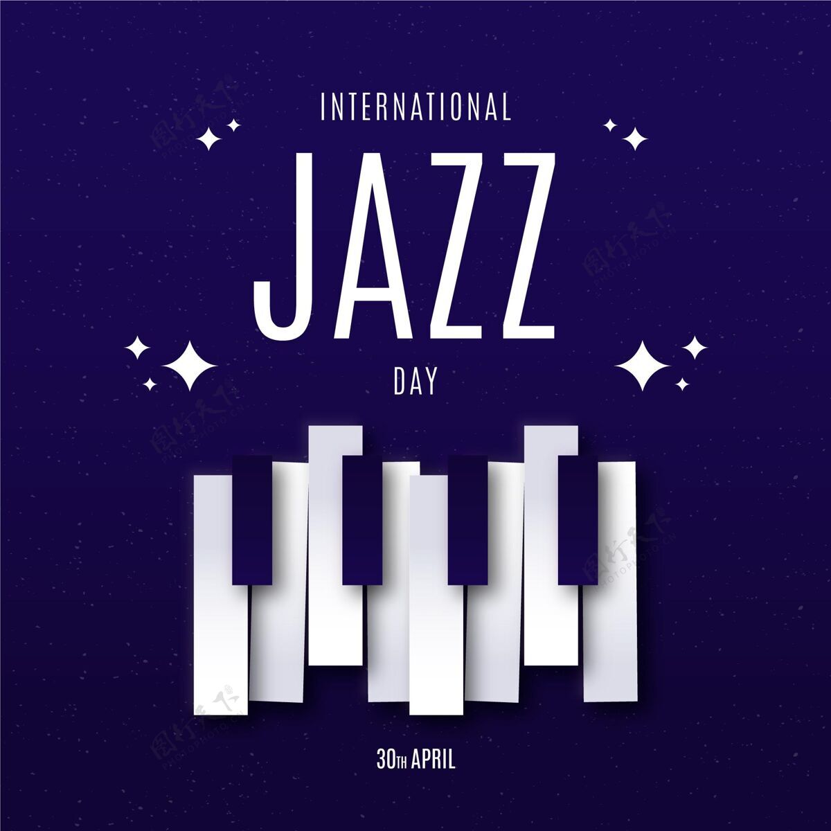 节日平面国际爵士日插画插图爵士乐爵士乐