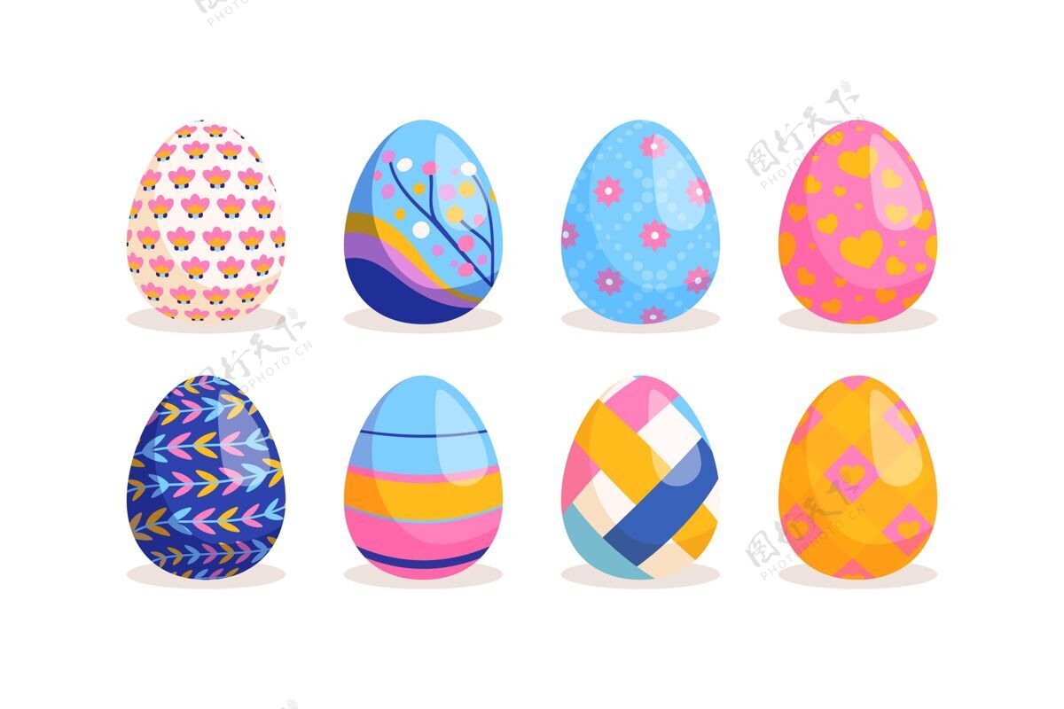 复活节彩蛋手绘复活节彩蛋系列基督教包装插图