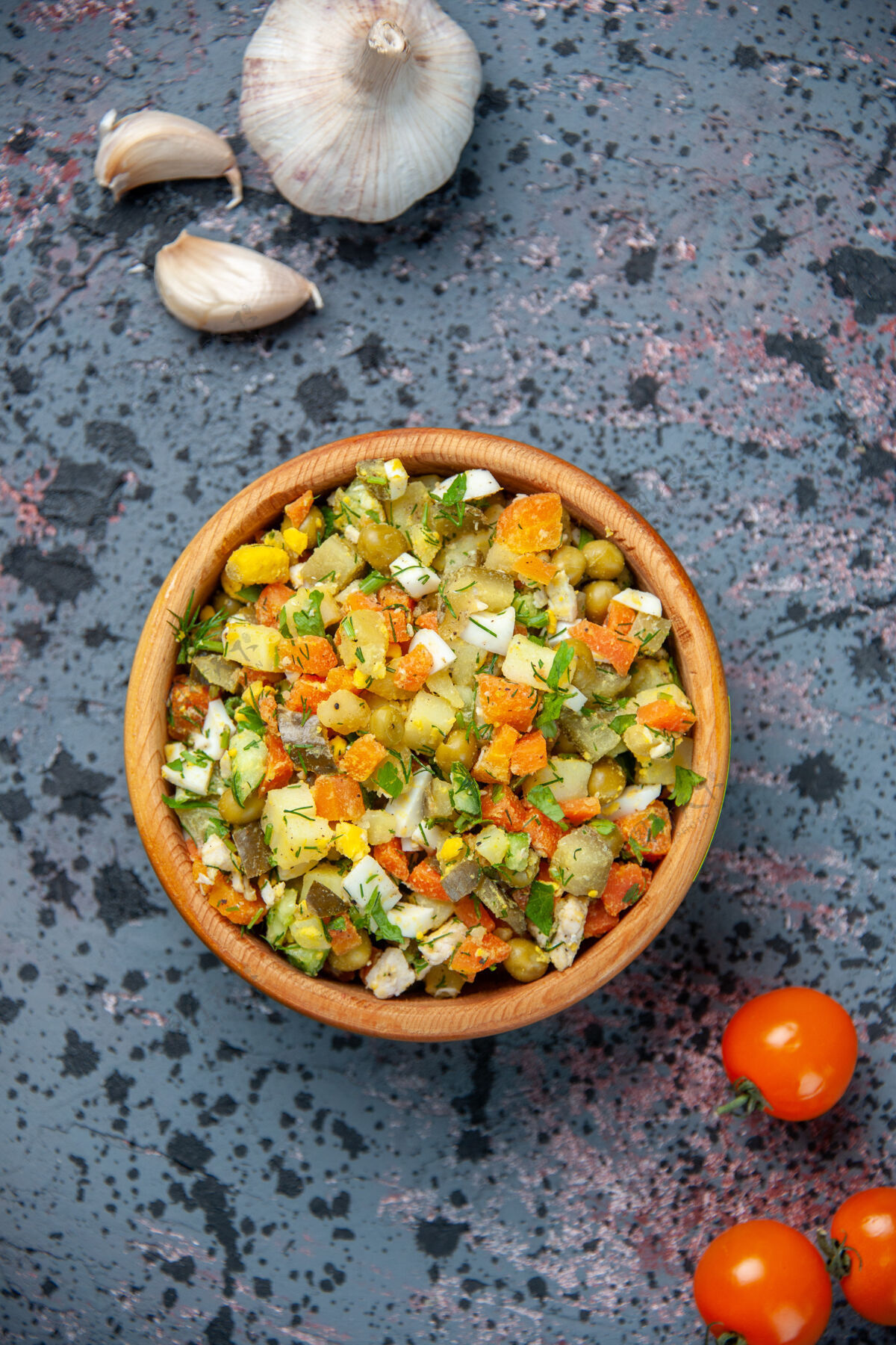 豆类顶视图煮熟蔬菜沙拉内盘 一餐辣椒色拉食物菜肴颜色胡椒