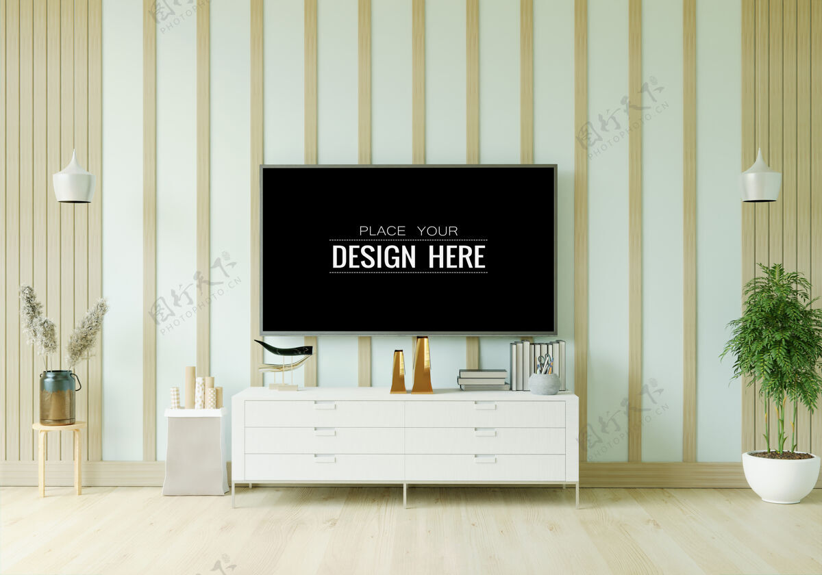家具客厅里的电视模型三维渲染生活显示器