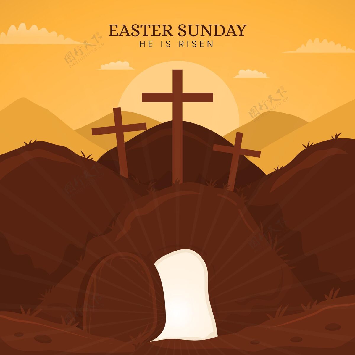 单位平复活节星期天插图基督教单位设计帕夏