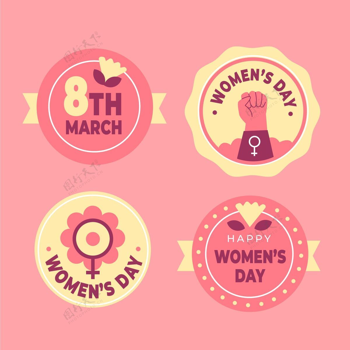 平等平面国际妇女节徽章收集女性赋权包装收藏