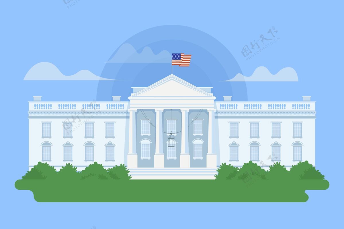 插图详细的白宫插图白宫华盛顿住所