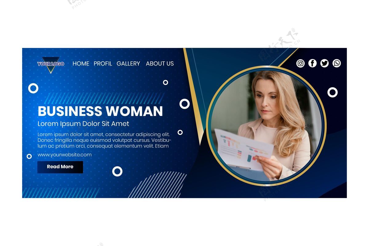 工作女商人登录页模板女性登陆页商业