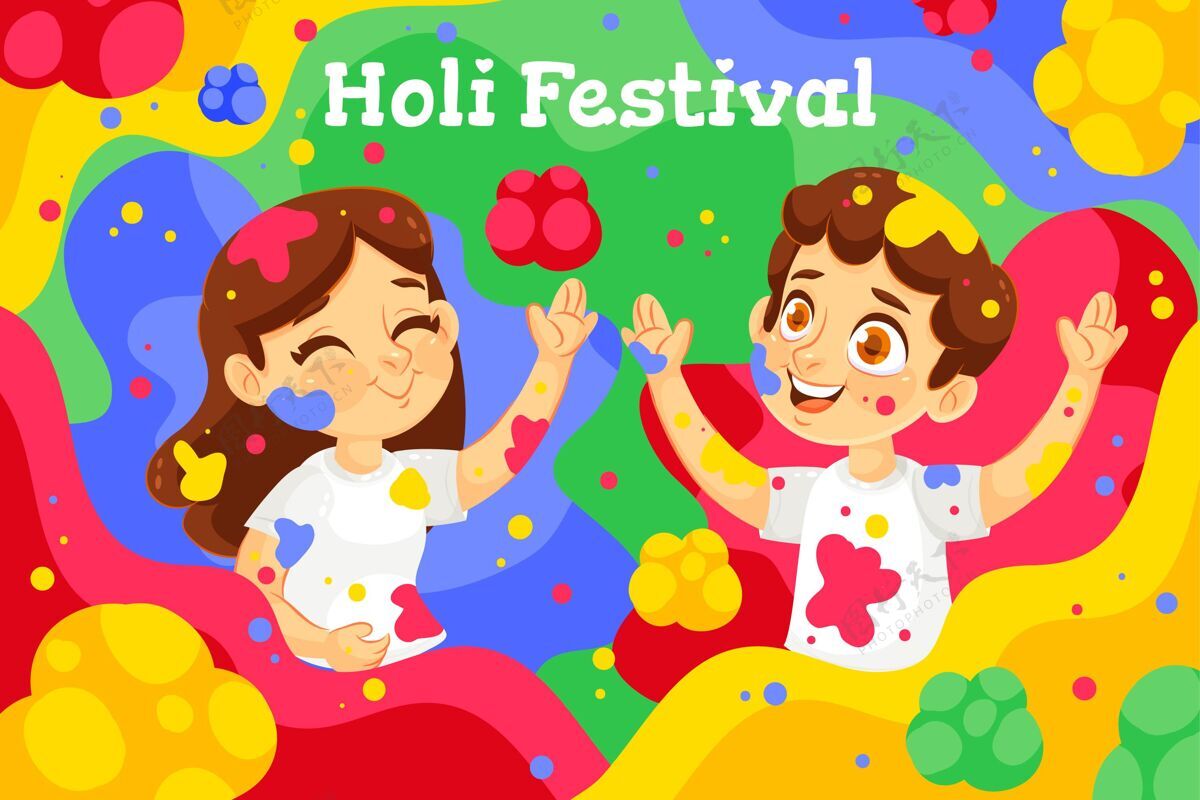 宗教庆祝胡里节的人们插图胡里节印度