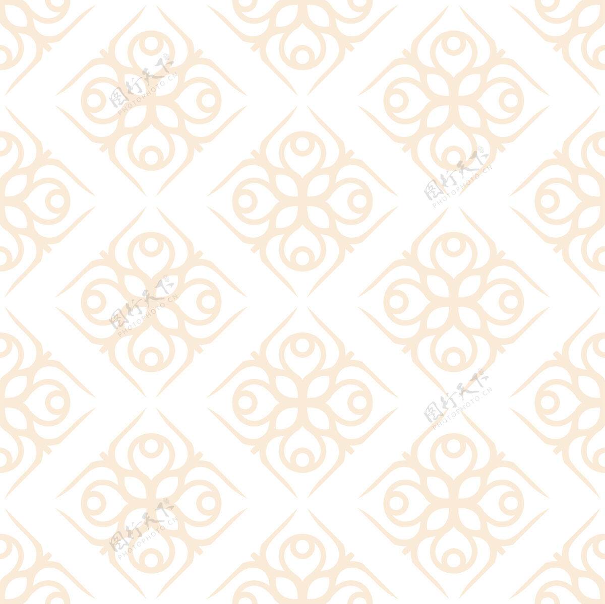 皇家豪华装饰曼荼罗设计无缝图案金色民族阿拉伯几何